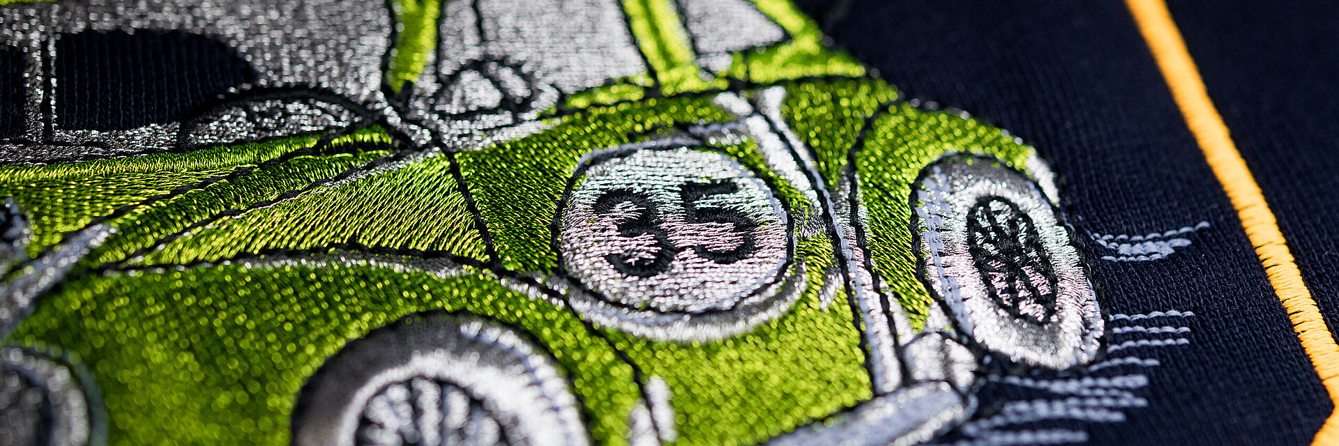 Metallic thread embroidery design