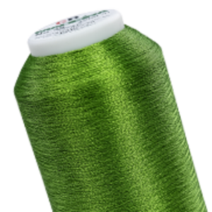 Green metallic thread cone